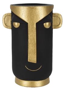 Vaso Tribal 30x40x23,5 cm in Poliresina Nero/Oro