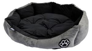 Cuccia grigia in camoscio per cane ø 50 cm Flakes – Love Story