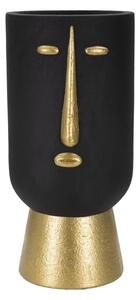 Vaso Tribal 21x45x21 cm in Poliresina Nero/Oro