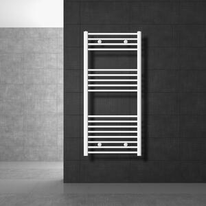 LuxeBath radiatore bagno Sahara, 600x1200 mm, bianco, curvo con attacco laterale, senza elemento riscaldante