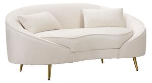 Divanetto 2 Posti Oslo con Cuscini 148x68x84 cm in Poliestere Crema/Oro