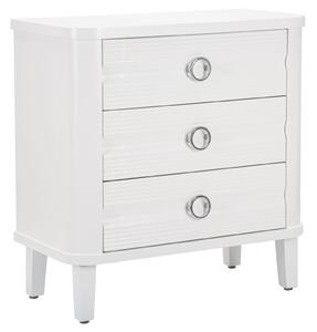 Comò Shine 81x84x40 cm in Legno MDF e Metallo Bianco
