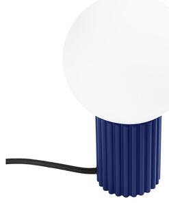 Lampada da tavolo blu scuro con paralume in vetro (altezza totale 19 cm) Orbital – Sollux