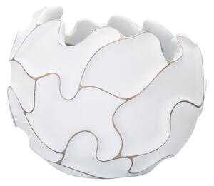 Vaso Gaspeau Lines 44x37x44 cm in Poliresina Bianco