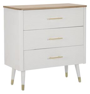 Comò Matera 78x80x37 cm in Legno MDF e Ferro Bianco/Marrone