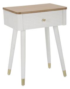 Comodino Matera 45x62x32 cm in Legno MDF e Ferro Bianco/Marrone