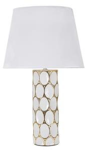 Lampada da Tavolo Glam Carv 34,5x56x34,5 cm in Ceramica Bianco/Oro