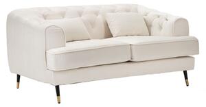 Divanetto 2 Posti Praga 146x71x86 cm in Poliestere Crema/Oro