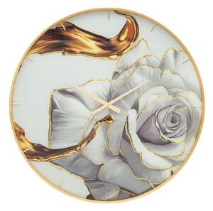 Orologio da Parete Rose 5x80x5 cm in Vetro MDF e Metallo Multicolor
