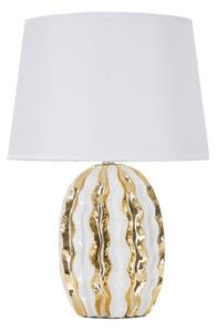 Lampada da Tavolo Glam Stary 33x48x33 cm in Ceramica Bianco/Oro
