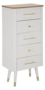 Cassettiera Matera 45x100x32 cm in Legno MDF e Ferro Bianco/Marrone