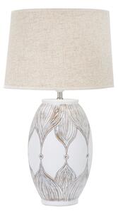 Lampada da Tavolo Ovale Atene 38x67x38 cm in Poliresina Bianco/Marrone