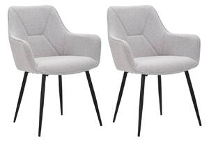 Set 2 Sedie Vicenza 58x85,5x63 cm in Tessuto Grigio/Nero