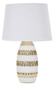 Lampada da Tavolo Glam Mix 33x50x33 cm in Ceramica Bianco/Oro