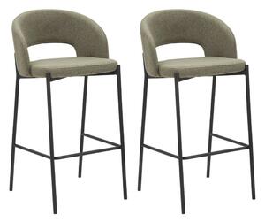 Set 2 Sgabelli Bar Helsinki 50x99x52 cm in Tessuto Verde/Nero