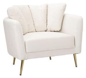 Poltrona Kiev 88x74x77 cm in Poliestere Crema/Oro