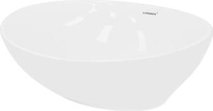 LuxeBath lavabo Lavabo da appoggio ovale, 41x33x14,2 cm, bianco, Vetroceramica