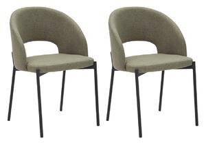 Set 2 Sedie Helsinki 51x80x53 cm in Tessuto Verde/Nero
