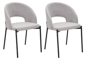 Set 2 Sedie Helsinki 51x80x53 cm in Tessuto Grigio/Nero