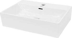 LuxeBath Lavabo Lavabo da appoggio Square, 51,5x36x13 cm, bianco, Vetroceramica