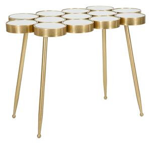 Tavolino Buttle 100x70x55 cm in Ferro e MDF Oro