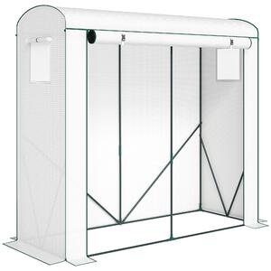 Outsunny Serra in telo con finestre a rete e porta avvolgibile, 200x75x188 cm, bianco | Aosom Italy