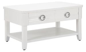 Tavolino da Caffè 90x47x60 cm in Legno MDF e Metallo Bianco