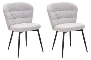 Set 2 Sedie Losanna 58x85x60,5 cm in Tessuto Grigio/Nero