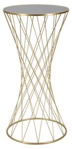 Tavolino Tower New 50x100x50 cm in Ferro e MDF Oro