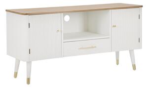 Mobile TV Matera 117x60x40 cm in Legno MDF e Ferro Bianco/Marrone