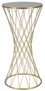 Tavolino Tower New 40x80x40 cm in Ferro e MDF Oro