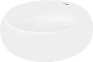 LuxeBath Lavabo Lavabo da appoggio, rotondo, 40x35x15,5 cm, bianco, Vetroceramica