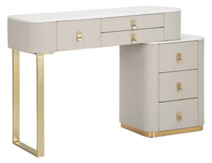 Consolle Trucco da Camera Beauty 120x75x40 cm in Legno MDF e Metallo Crema/Oro