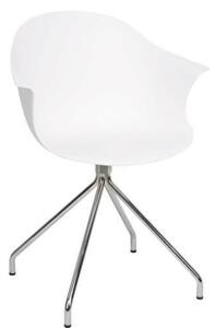 Sedia Moderna 53x61,5x80 cm in Metallo e Polipropilene Bianco