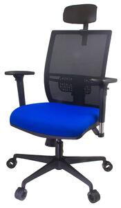 Sedia Poltrona Direzionale da Ufficio 67x67x102-125 cm in ABS e Tessuto Blu