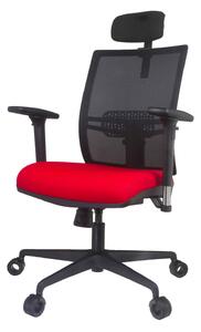 Sedia Poltrona Direzionale da Ufficio 67x67x102-125 cm in ABS e Tessuto Rosso