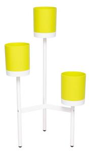 Fioriera con 3 Porta Vasi 51,5x48x91 cm in Polipropilene e Legno Lime