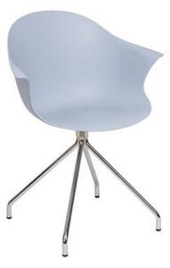 Sedia Moderna 53x61,5x80 cm in Metallo e Polipropilene Blu Avio