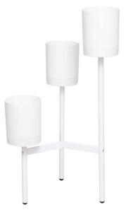 Fioriera con 3 Porta Vasi 51,5x48x91 cm in Polipropilene e Legno Bianco