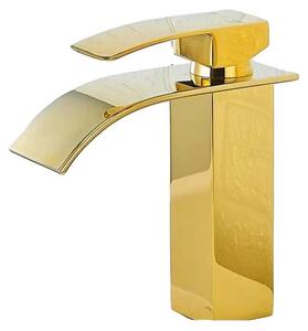 Rubinetto per lavabo, montaggio a vista, monocomando, oro