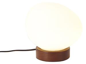 Lampada da tavolo Japandi in legno con vetro opale - Sally