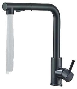 Rubinetto da cucina, bocca estraibile, design monocomando, nero