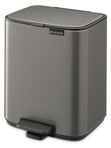 Cestino per la spazzatura grigio in acciaio con pedale 7 l Bo – Brabantia