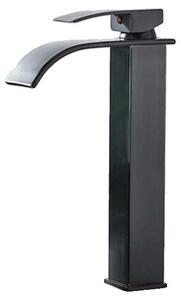 Rubinetto per lavabo, montato a soffitto, cartuccia in Vetroceramica, nero