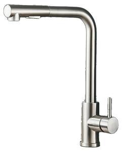 Rubinetto da cucina, design estraibile, struttura in acciaio inossidabile, nichel spazzolato