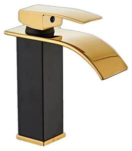 Rubinetto per lavabo, montaggio a filo, monocomando, oro nero