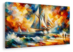 Quadro su tela – Veliero al tramonto