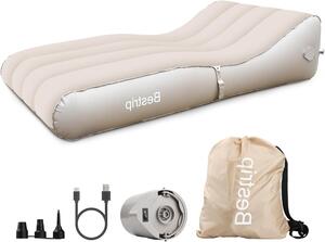 Divano gonfiabile - Materasso gonfiabile per relax all'aperto - Dotato di pompa integrata - Dimensioni: 220 x 110 cm - Colore: kaki