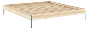 Letto matrimoniale di colore naturale in pino massiccio con rete inclusa 180x200 cm Core – Karup Design