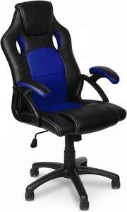 Sedia da gaming ergonomica, rivestita in ecopelle, con schienale e ruote regolabili, con una capacità di carico fino a 150 kg